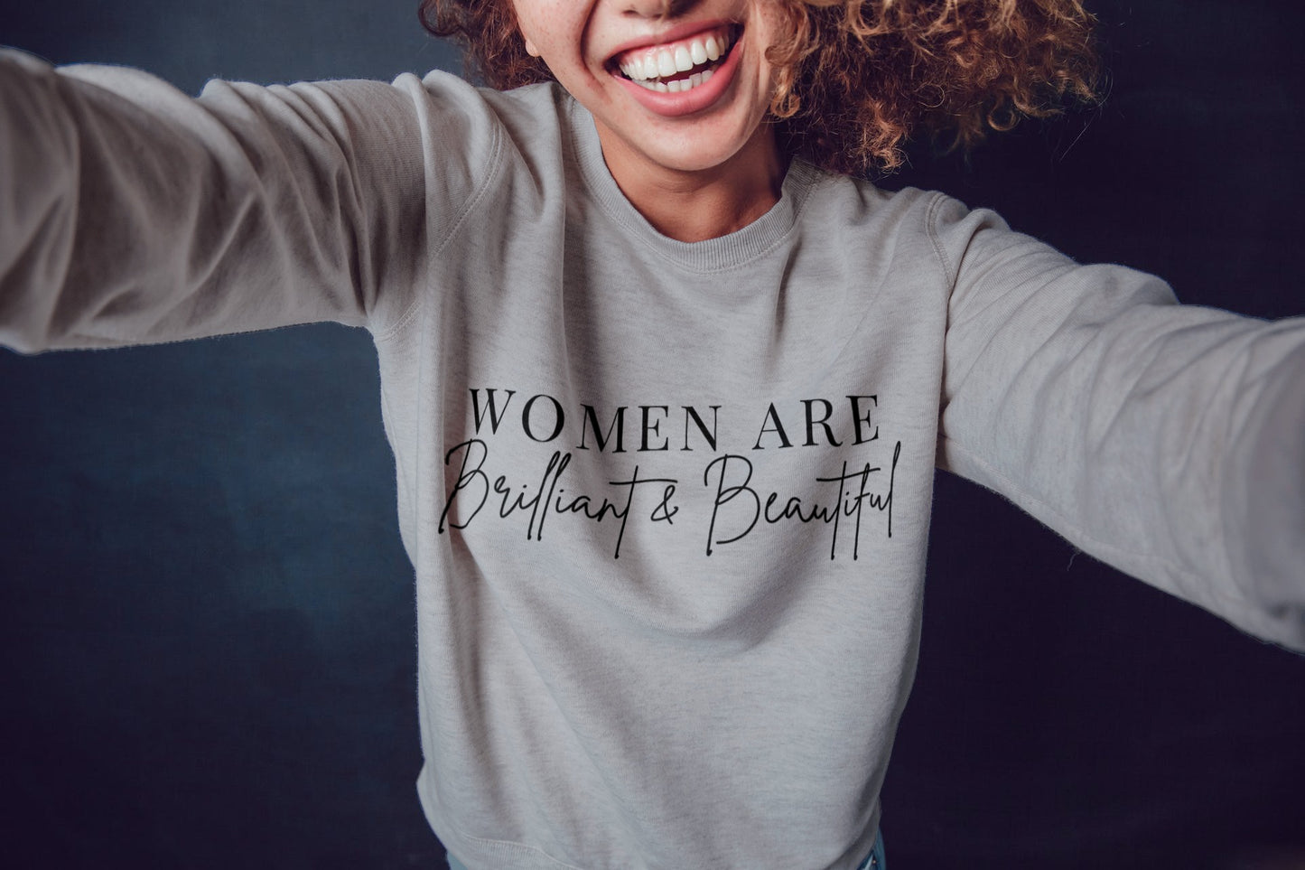 Brilliant & Beautiful | Crewneck Sweater | Gray